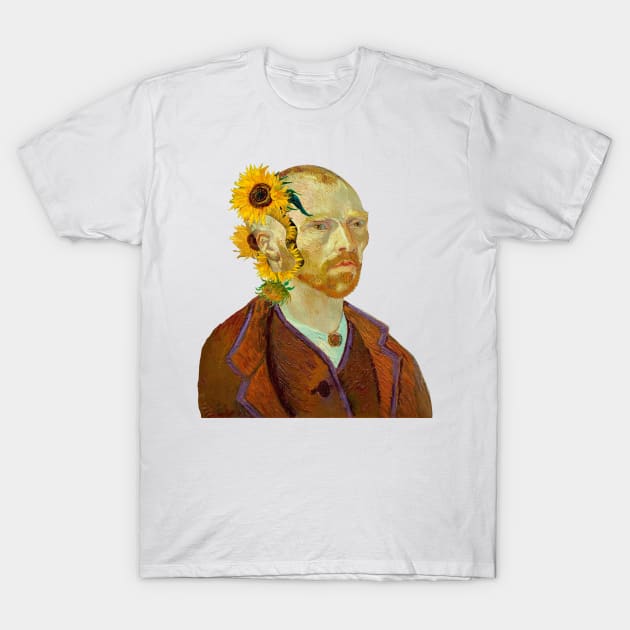 Surreal Symphony: Van Gogh's Sunflowers from a Severed Ear T-Shirt by ArtOfSilentium